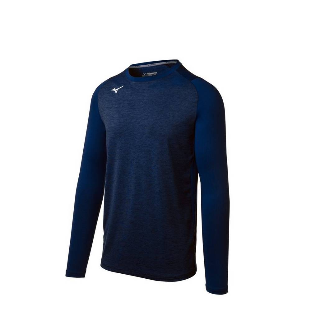 Mizuno Alpha Stretch Sleeve Férfi Base Layer Sötétkék JCR041862